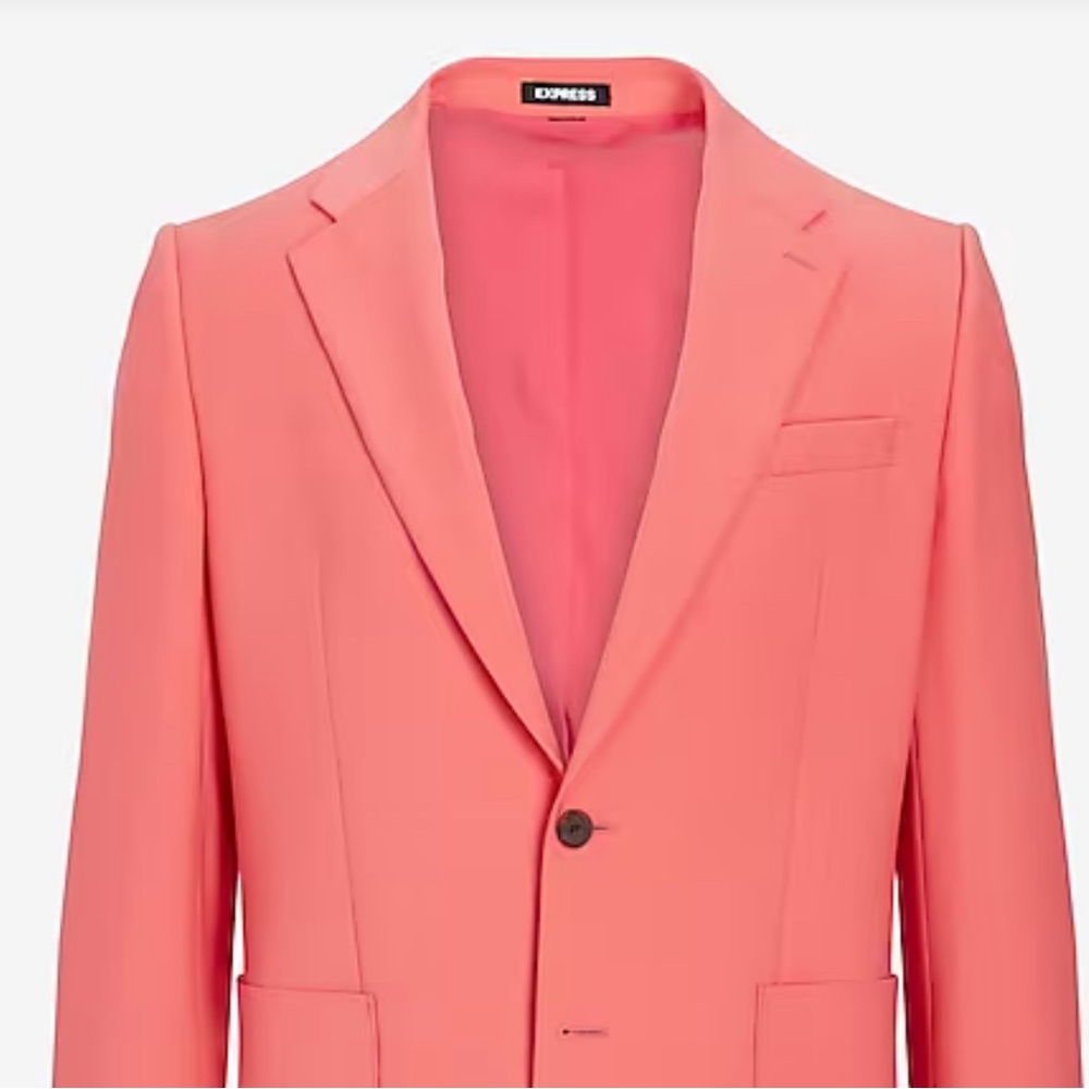 Slim Coral Wool-Blend Modern Tech Suit Jacket [Express - Like NEW]